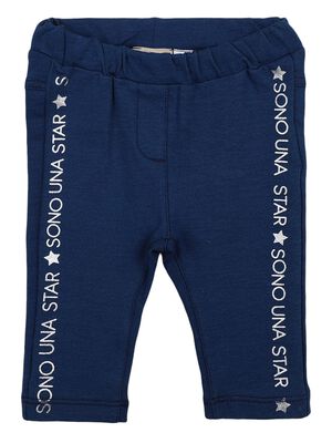 Girls Medium Blue Long Knitted Trouser
